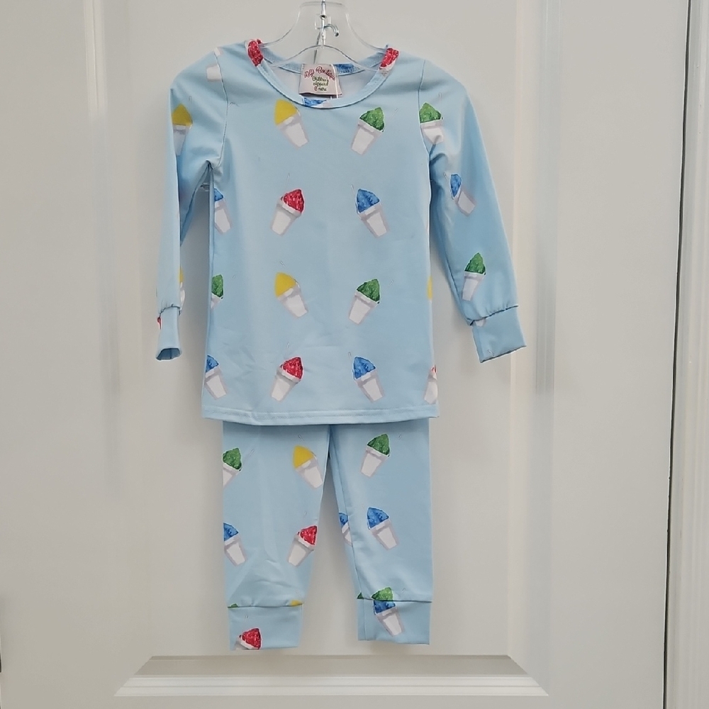 Light Blue Pajama Set with Snow Cone Design